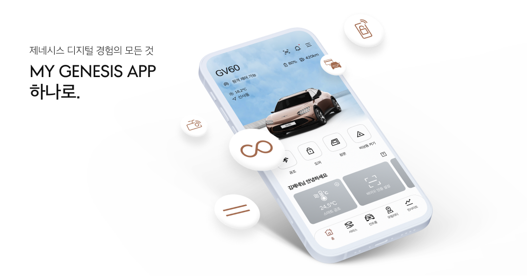 제네시스 디지털 경험의 모든 것 MY GENESIS APP 하나로. 